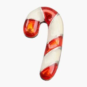 Candy Cane Pinback Pin Tie Tack Vintage Christmas Holiday Enamel Jewelry